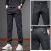 Men's Pants Autumn Trend Fashion Solid Color Denim Male Clothes All-match Comfortable Pockets Patchwork Slim Straight Trousers For Men