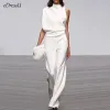 2023 Kadın Tulum Zarif Bir Omuz Romper Uzun Pantolon Beyaz Düğün Kokteyl Partisi Giyim MZX-75