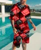 Sommer Beach Herren-T-Shirt-Set psychedelische Muster 3D-Druck Männer Frau übergroß