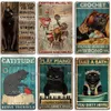 Artisian Black Cat Metal Poster Pet Tin Plate Moggy Decorative Sign Wall Decor Garage Bar Pub Club Hotel Cafe Kitchen Home