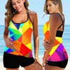 Women Beachwear Swim Tankini Monokini Swimwear Bathing Suit Two Pieces Swimsuits Plus Size Printed Tankinis 240411