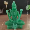 Figurines décoratives Jade Color Shiva Statue Hindu Ganesha Vishnu Bouddha Figurine Sculpture Room Bureau Home Decoration India God Feng Shui