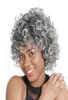 ZM NewStyle 12 Quot Short Afro парики Синтетический смешанный омбр серый кудрявый парик для черных белых женщин с высокой температурой волокна Ameri2379821