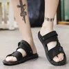 Milikuyou Men Sandals Pu Skórzane buty Summer Rozmiar męski kapcie czarne 240409