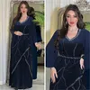 Etnik Giyim Moda Elmaslar Kadınlar İçin Abayas Müslüman Şifon Parti Elbisesi Marocain Kaftan Dubai Türkiye Arap Robe Eid Djellaba Jalabiya