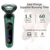 9D Intelligent Electric Shaver LCD Digitaal display Driob-drijvende scheermessen USB oplaadbaar wassen Multifunctionele baardmes 240327