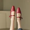 Dress Shoes Spring And Autumn Oversized High Heels 41-43 Women's Retro Small Red Mary Jane Thick