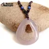 Hangende kettingen Echte natuursteen gepolijste agaat Geode Quartz Crystal Cluster Treasure Bowl Specimen ketting voor sieraden BD1001