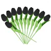 Decorative Flowers 10 Pcs Black Tulip Decoraciones Halloween Home Household Tulips Supply Bouquet Pu Faux