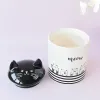 Cute Cat Urns with Ears Sealed, Moisture-Proof, Ceramic Material, Pet Supplies, Funeral Memorial, M-260 ML L-120ML