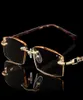 Solglasögon Fashion Luxury Designer Reading Glasses Rimless Diamond Cutting Frame Reader Men Women Presbyopia AntiBlue Ligh9959700