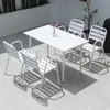 Nordic Light Роскошный алюминиевый круглый столик и стулья набор наружной мебели на открытом воздухе.