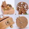 Figurines décoratines Carrousel Boîte de musique en bois Carton Cartoon Bureau Birthday Wood Crafots Gift Melody For Office Shop Dort