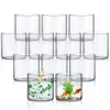 12pcs vasi cilindri di vetro 4 6 pollici di altezza - porta candele candele multi -auseiflora o vaso di fiori perfetti come matrimonio