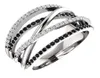 Huitan New Ethnic Style Women Finger Rings Blackwhite Stone Micro Paved Surpried Gifte