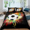 Футбольный футбол 3D Bedding Set Set Ball Game Game Cover Cover Polyester Cover Single Double Twin Queen King Gift для мальчиков -детей