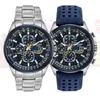 Luxe waterdichte kwarts horloges Business Casual Steel Band Watch Men039s Blue Angels World Chronograph Worwatch 2201137195029