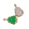 Colliers de pendentif en gros de la chalcédoine vert élevé authentique Agate Agate MAITREYA BOUDDHA BOUDDHA ROSE FEMMES DON JADE CADE