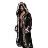 Men's Jackets LED Costume Faux Fur Coat Long Hooded Flash Clothes Burning Man Clothing