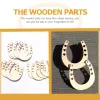 12pcs Wood Horseshoe Wooden Cutouts Craftsunfinished Slicespieces Wall Chips Horse Blank Horseshoes Discs Circles