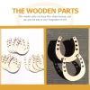 12pcs Wood Horseshoe Coupes en bois Craftsunfinishedpieces Wall Chips Horse Blank Horseshoes Discs Cercles