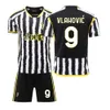 24 Juventus Home Football Jersey Hovic 9 Jersey Di Maria Treinamento Match Team Kit Print