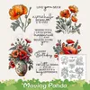 Les fleurs en floraison dans le vase rétro coupe meurt timbre transparent bricking Scrapbooking Supplies en métal meurt de timbres de silicone pour cartes albums