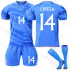 2023-24 Coupe de football Jersey Italie Home Blue n ° 6 VILLATI 1 DONARUMA 18 Barrera