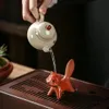 Luwu Zisha Lovely Little Fox Ornamentかわいいティーペットクリエイティブホームデコレーション240411