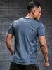 S-6XL Plus Siz Size Sport Sport Sports Sports Rápida de Manga Curta Slim Slim Fit Running Athletic Gym Ice Silk Sweat Casual Top