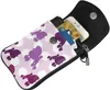 Ny lättvikt PU -läder mobiltelefon handväska lila poodle polka dot små crossbody väskor axelväska plånbok handväska för kvinnor