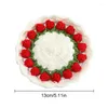 Table Mats Round Knitted Placemat Mat Tulip Crochet Flowers Cup Tea Decorative Wedding Home