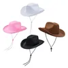 Berets Western Cowboy Hat Trwała stylowa szeroka czapka dorośli Cowgirl na Cosplay Travel Temed Party Festival Festival Performance