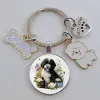 Keychain de chien de compagnie de compagnie mignon Meilleur ami en verre de chien Keychain cadeau clé pour les amateurs de chiens, portefeuille bricolage