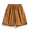 Men's Shorts Clothing 2024 Summer Simple Casual Loose Straight Short Pants Male Japanese Style Streetwear Solid Breathable Beach