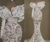 2024 Arabe Aso Ebi Sirène en dentelle robe de mariée perles manches longues voir à travers des robes de mariée luxueuses Robes ZJ0445