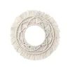 Tapestries Round Macrame Wall Hanging Tapestry Hand Woven For Home Decoration External Diameter Tassel 34cm