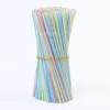 Drinking Straws 200pcs Plastic Flexible 8" Long Stripes Multiple Colors Suitable For Various Drinks Juice