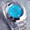 Montre-bracelets 36 mm 39 mm à bord plat plat poli bleu automatique masculin s nh35 ment tandorio marque 904L Explorer cadran