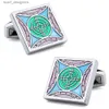 Cuff Links Hawson Fashion Brand Gioielli colorati smalti smalti per uomo abito da sposa con un lussuoso scatola regalo maschile Links Y240411