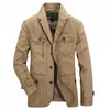 Kurtki męskie męskie bawełniane swobodne kurtka męska jesienna jesień garnituru wojskowy płaszcze płaszcze męskie casaco masculino plus rozmiar 4xl 5xl Blazer
