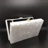Evening Bags Messenger Bag Solid Handbag Casual Pure White Pearly Clutch Purse Party Prom Wedding Cute Bare Colors Hardboxes