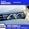 للمصباح الأمامي LED Toyota Corolla المصباح الأمامي 14-16 DRL DRL النهار تشغيل ضوء العارضة العليا لافتة لتيرة مؤشر إشارة المؤشرات الأمامية