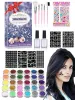 24 Farben Diamond Glitter Temporäres Tattoo Set Glitter Pulver Make -up Pinsel Tattoo Tattoo Party Gesichtskörperkunstkits für Kinder