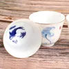 Tasses Saucers Porcelaine blanche Paysage peint à la main Tasse Céramique haut de gamme élégant maître créatif Set Drinkware