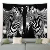 Schwarz -Weiß -Zebra -Wandteppich afrikanische Wildtiere Wand hängen hübsches Wildlife Wohnzimmer Wohnzimmer Dekor Wanddecke Tuch