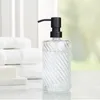 Dispenser di sapone liquido Bottiglia di lozione in vetro Black in acciaio inossidabile Pompa di compressione trasparente Accessori per il bagno