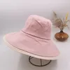 Hombo de pescerman contrastante Sombrero solar Summer de verano Visor visor de la visera Cara de la cara del sol gat de soldado de protección UV primavera y otoño