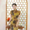 Etnisk stil vintage qipao klänningar för kvinnor mode casual streetwear woman kläder elegant kinesisk cheongsam klänning 240411