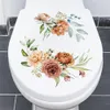 Badkamer toiletstoel muur sticker zelfklevende bloemen toilet deksel stickers toilettenstickers voor reservoir badkamer wc toilet decor